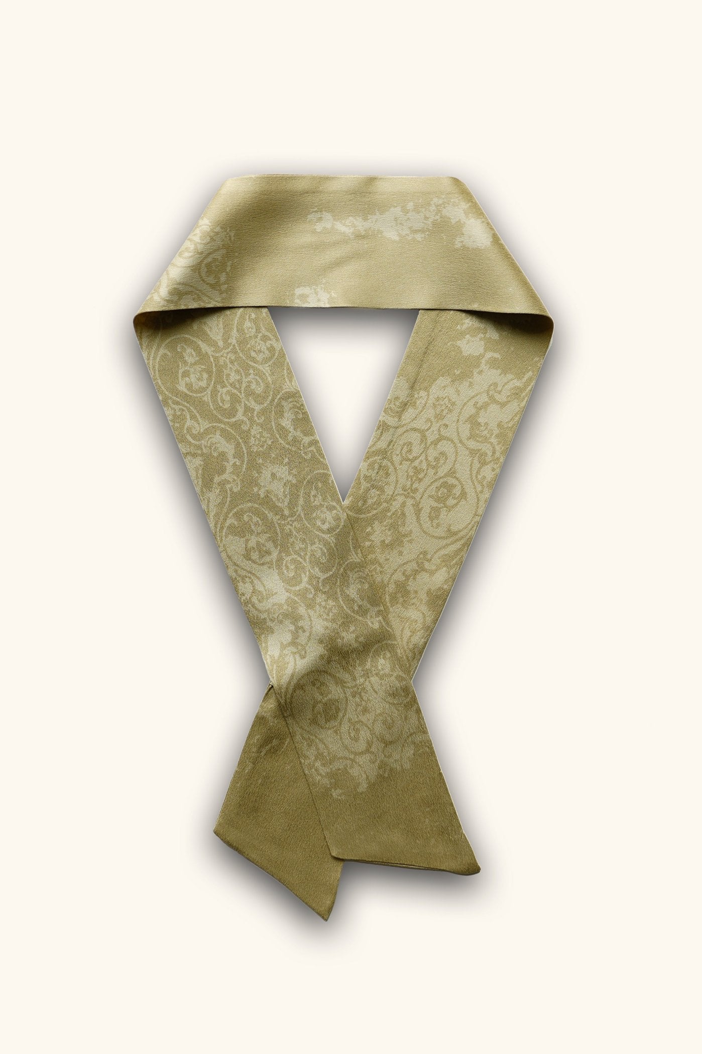 DIBADIB | Velvet Reverie Silk Ribbon Scarf - Royal Beige