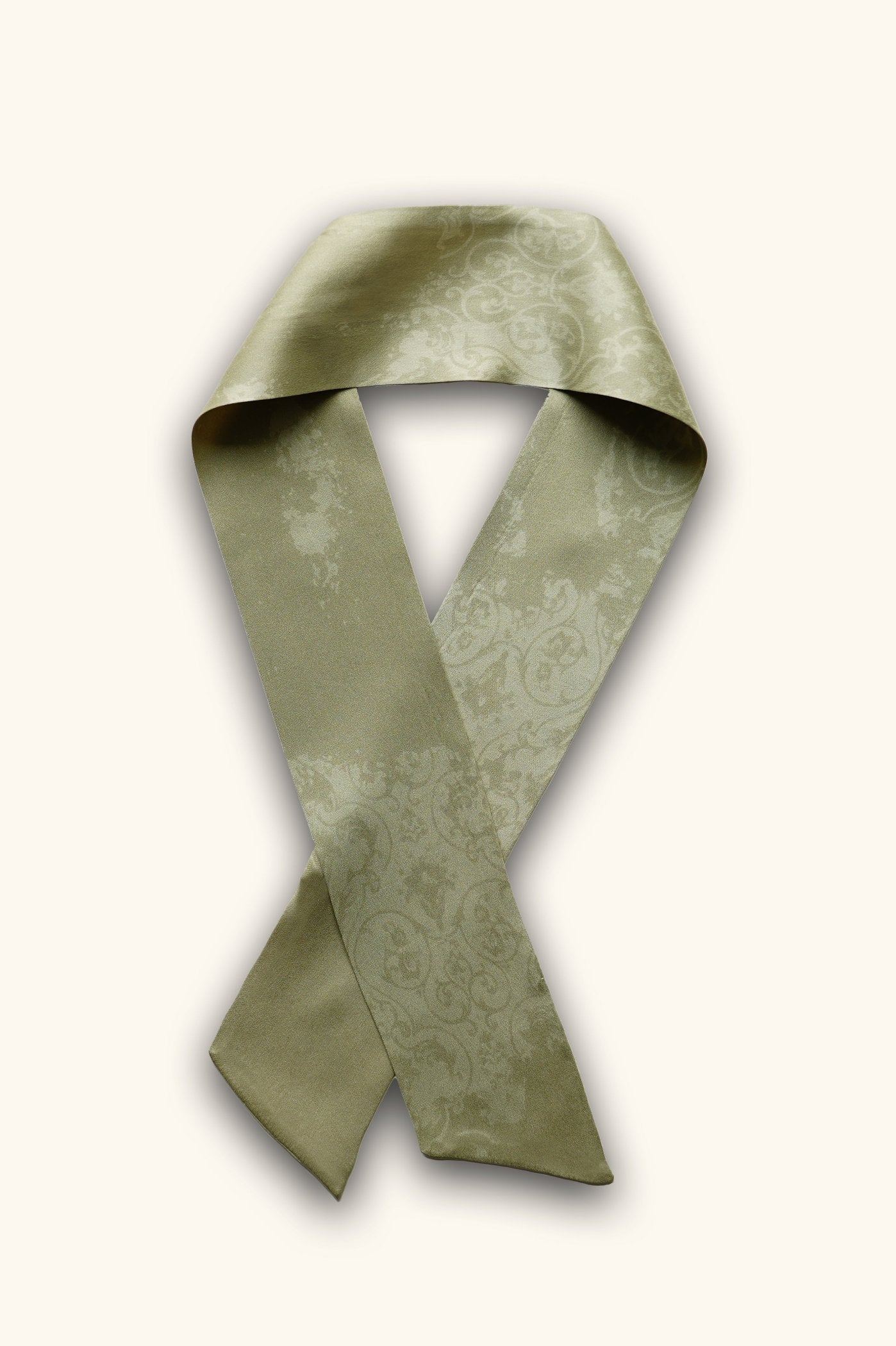 DIBADIB | Velvet Reverie Silk Ribbon Scarf - Khaki