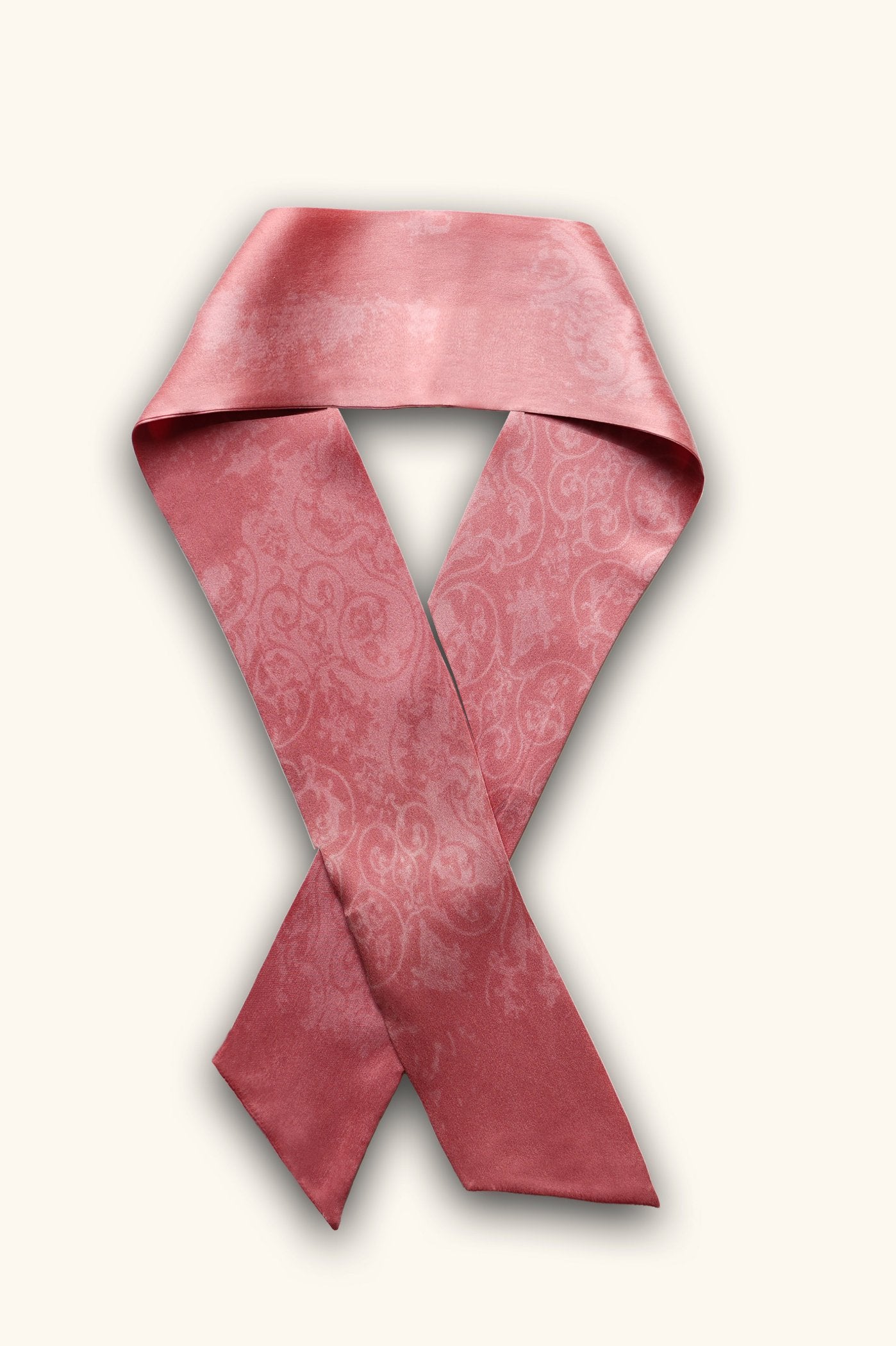 DIBADIB | Velvet Reverie Silk Ribbon Scarf - Rose Peach