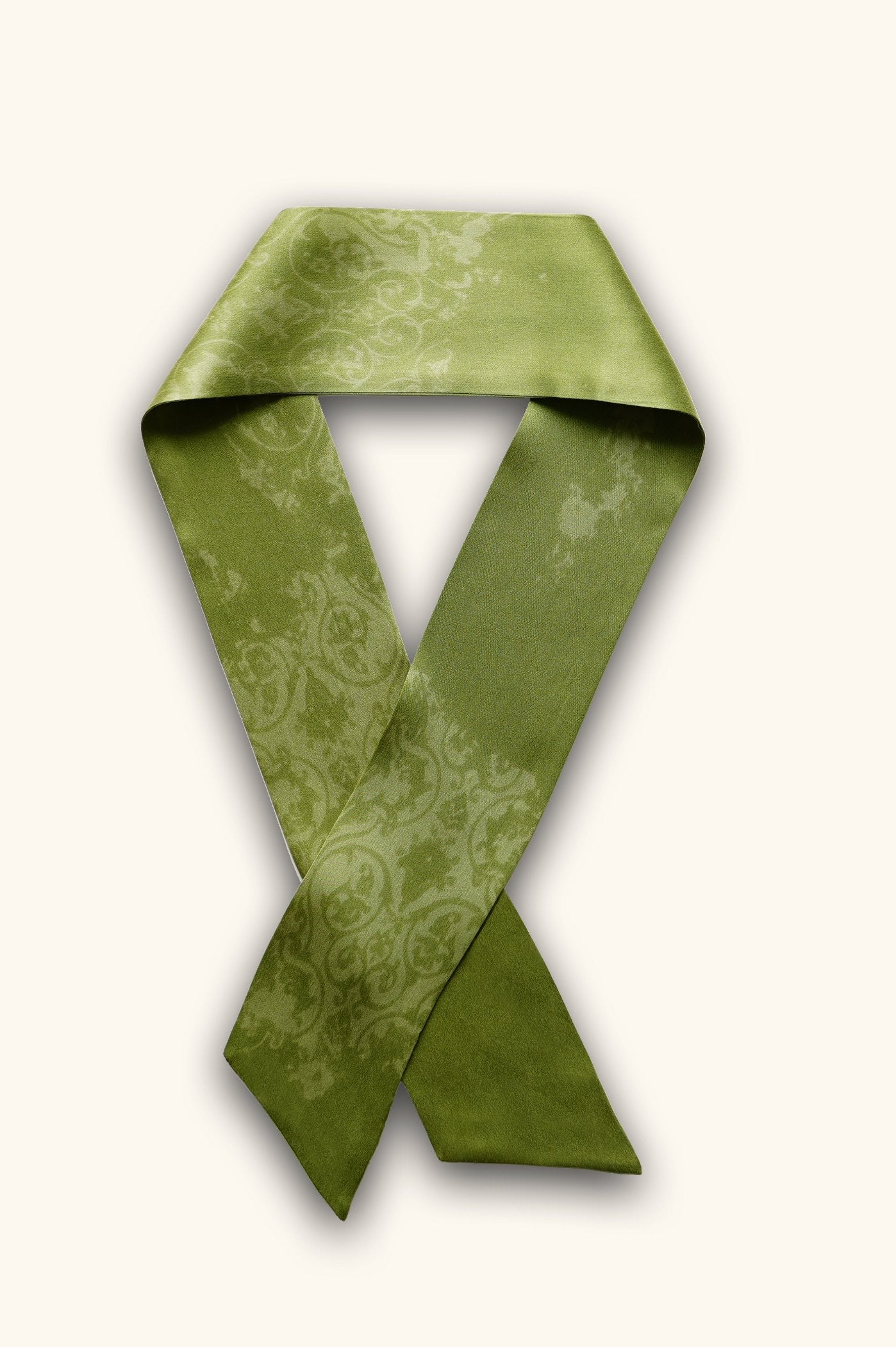 DIBADIB | Velvet Reverie Silk Ribbon Scarf - Vintage Green