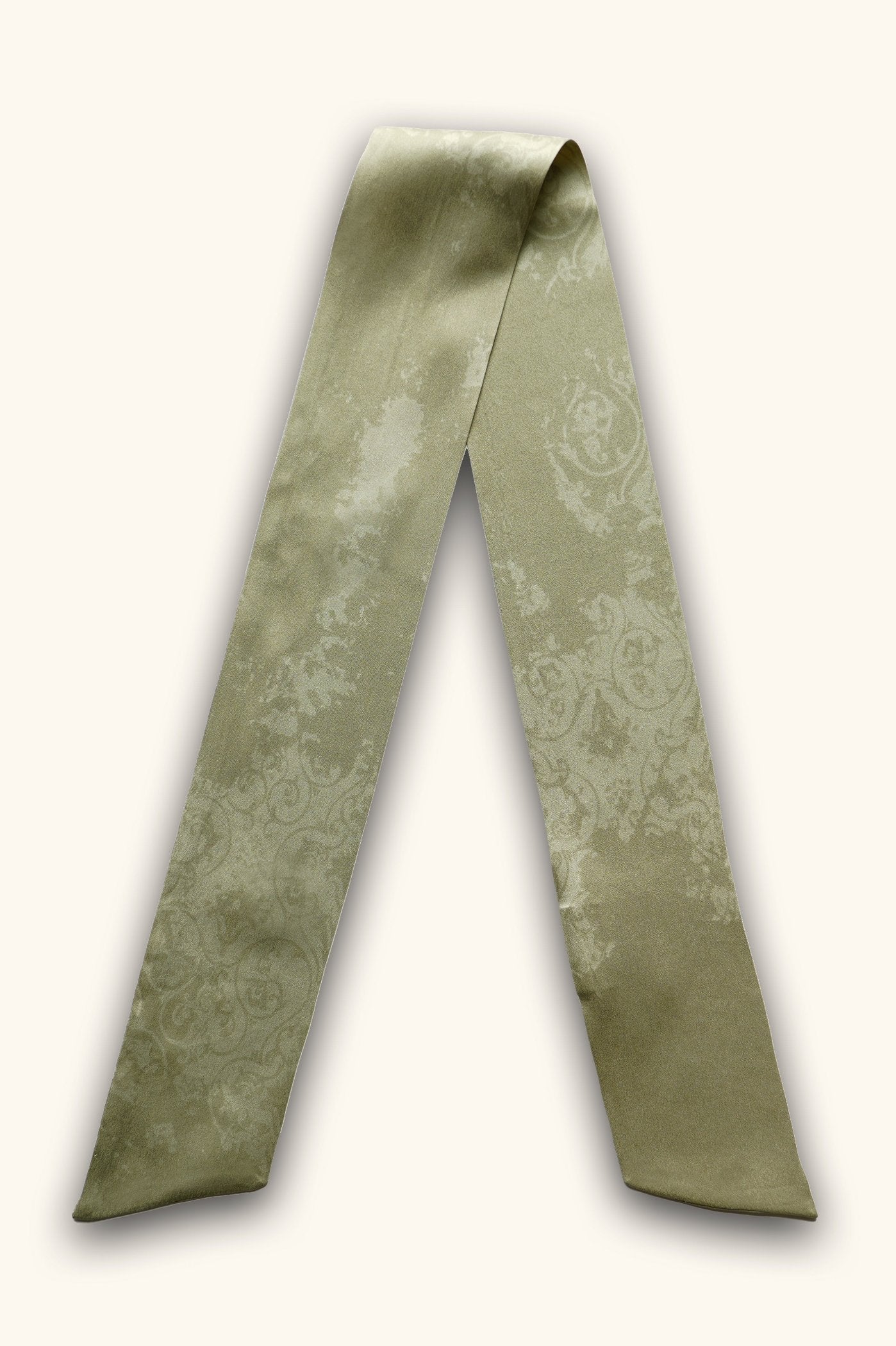 DIBADIB | Velvet Reverie Silk Ribbon Scarf - Khaki