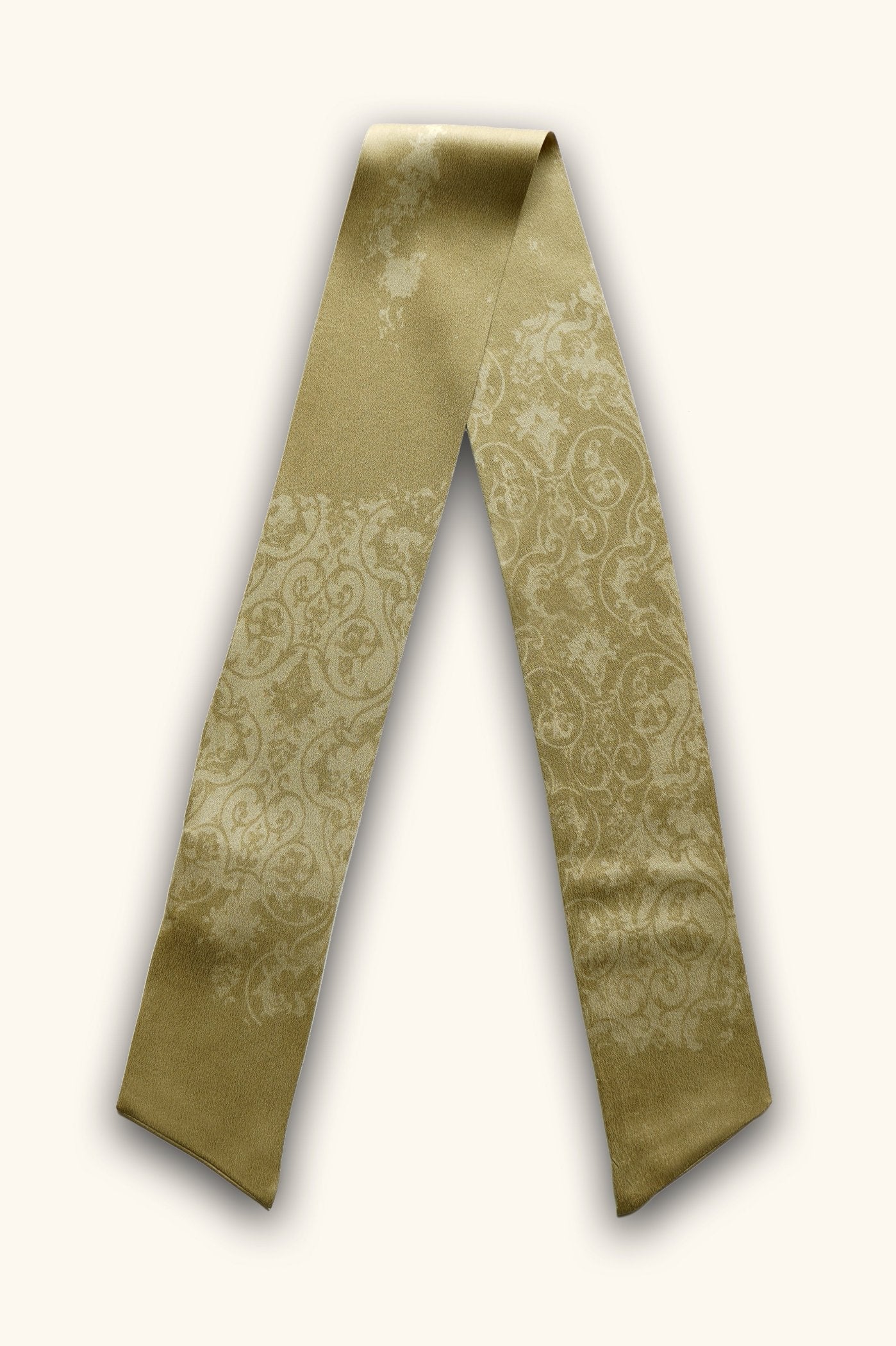 DIBADIB | Velvet Reverie Silk Ribbon Scarf - Royal Beige