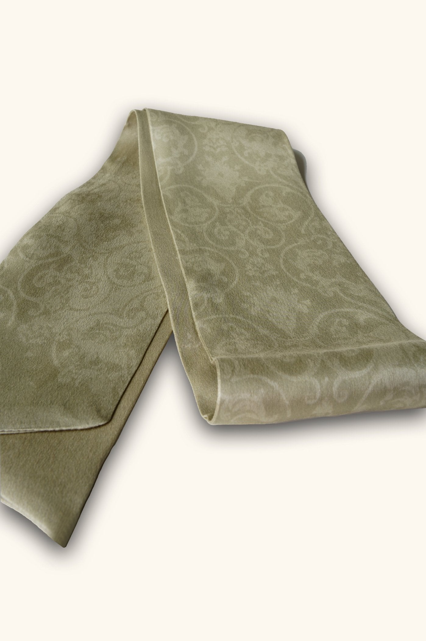 DIBADIB | Velvet Reverie Silk Ribbon Scarf - Khaki