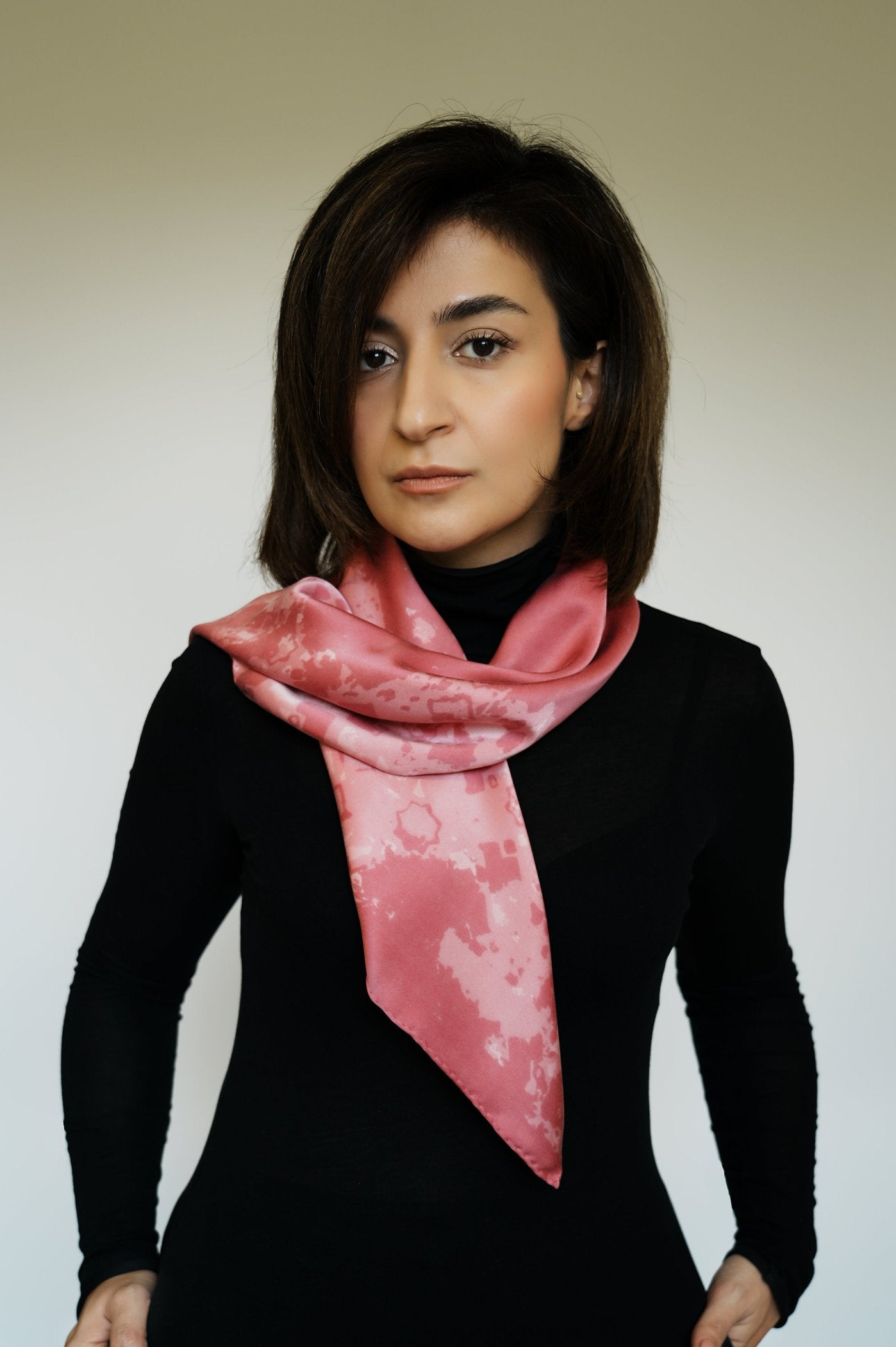 DIBADIB | Velvet Whispers Silk Scarf - Charming Pink