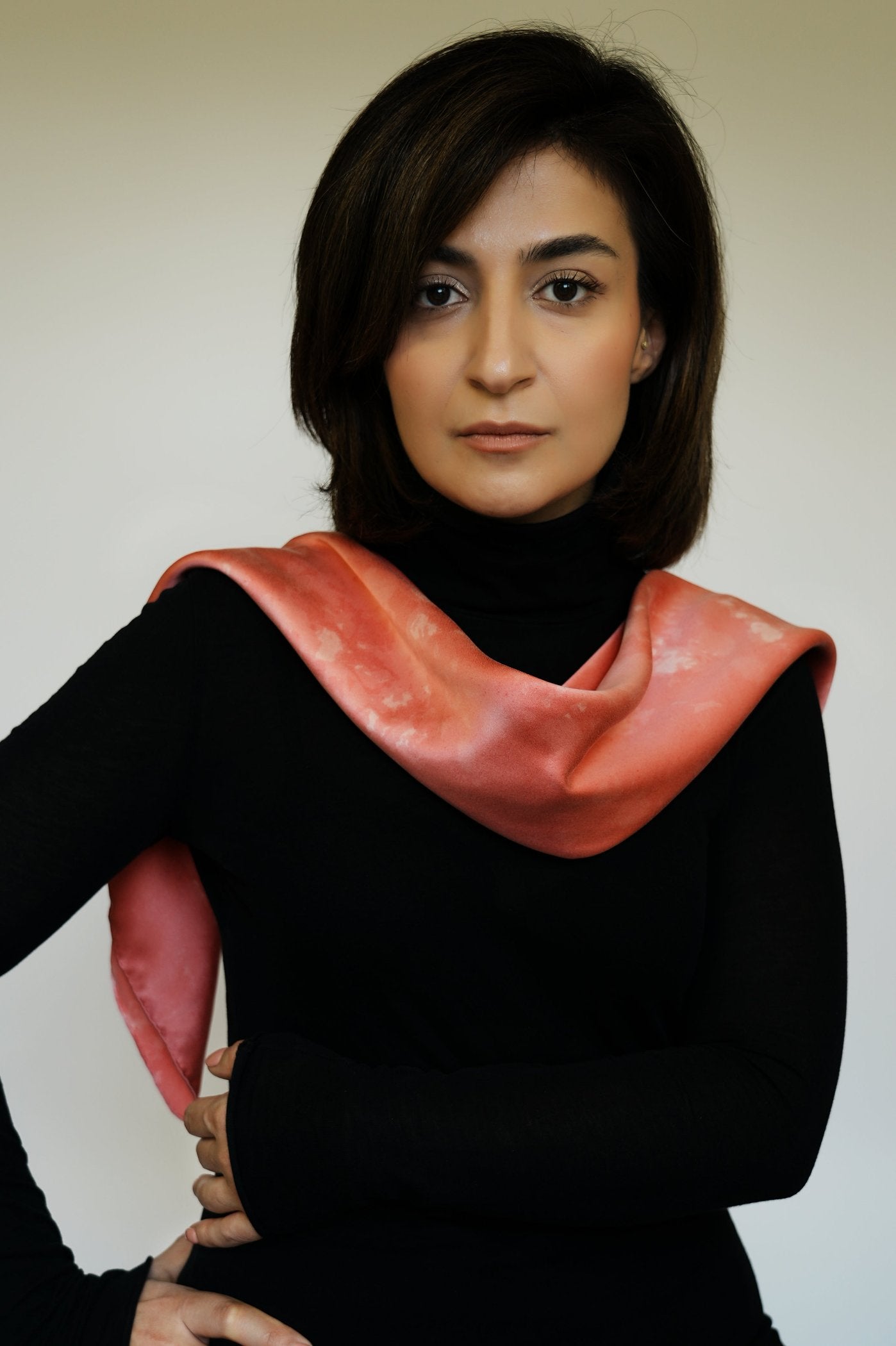 DIBADIB | Velvet Whispers Silk Scarf - Rose Peach