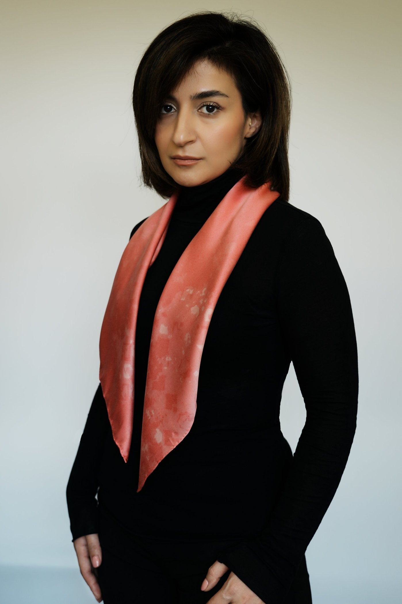 DIBADIB | Velvet Whispers Silk Scarf - Rose Peach