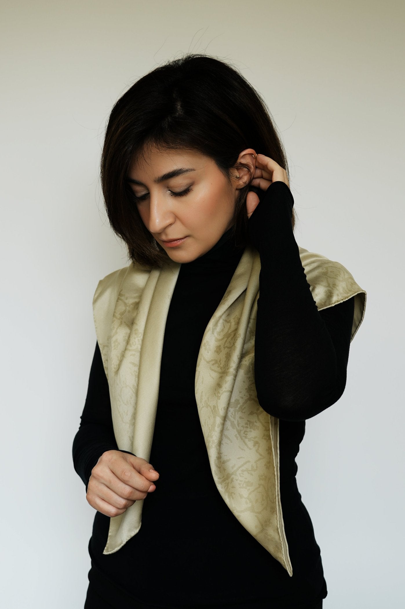 DIBADIB | Velour Voyage Silk Scarf - Royal Beige