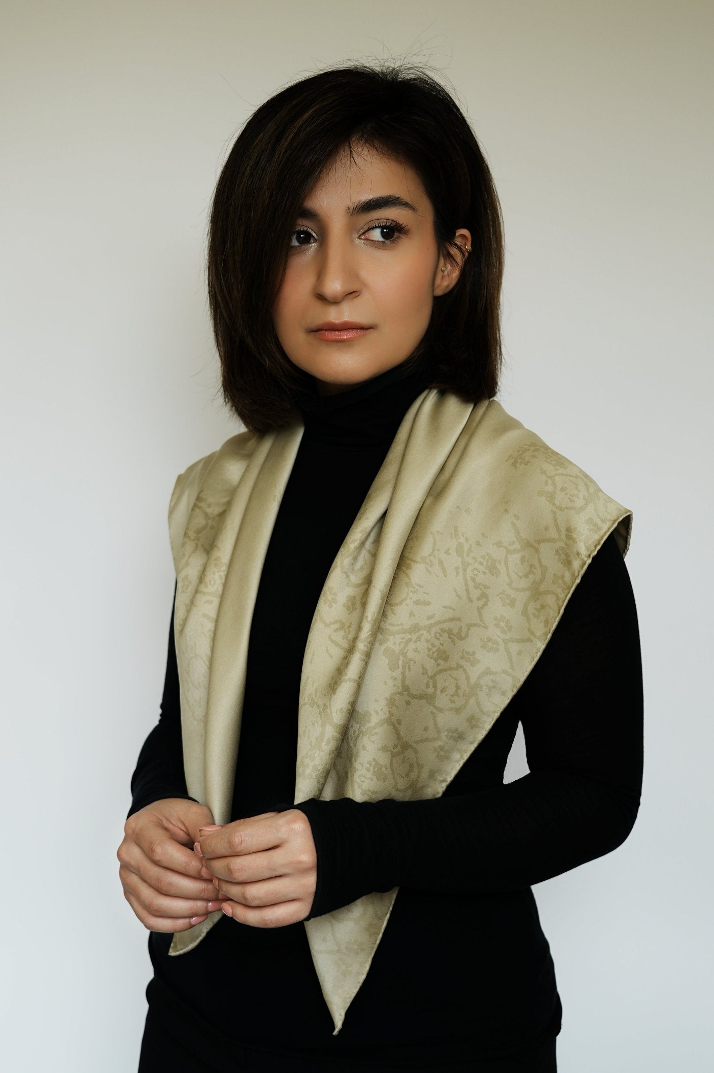 DIBADIB | Velour Voyage Silk Scarf - Royal Beige