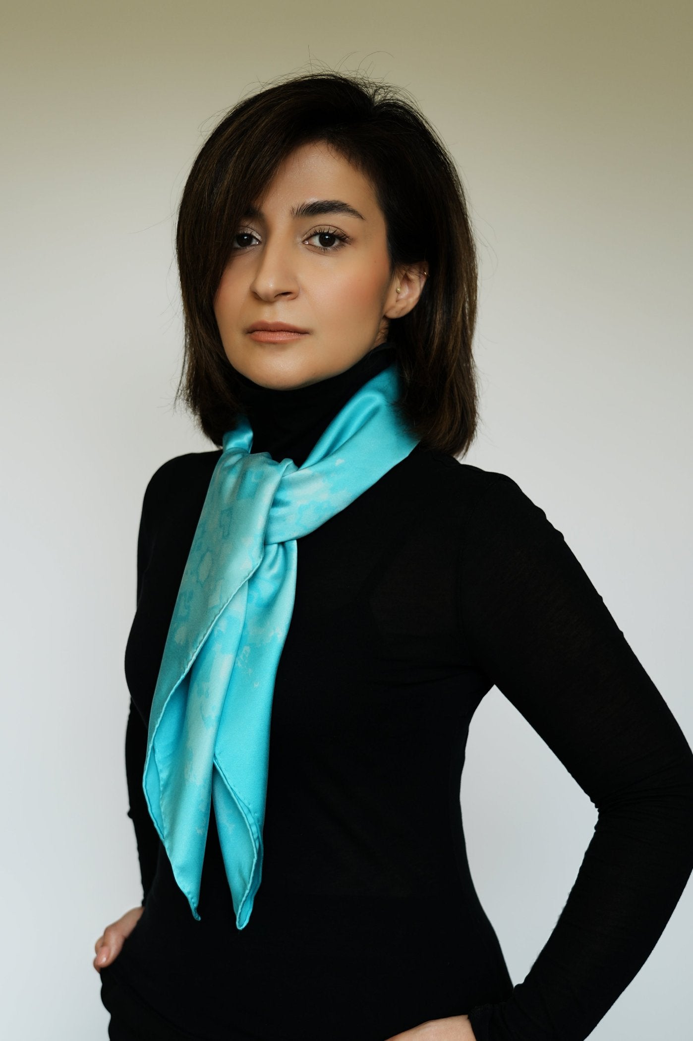 DIBADIB | Velvet Whispers Silk Scarf - Turquoise