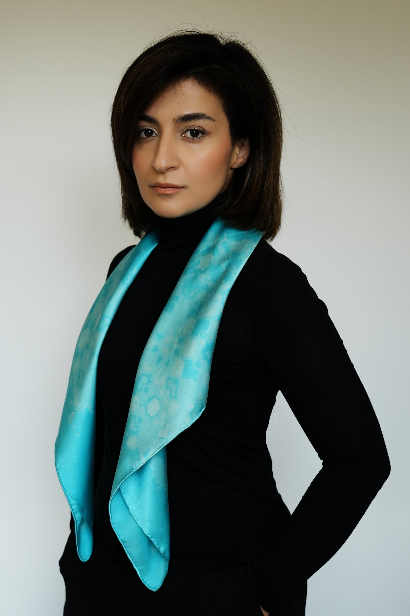 DIBADIB | Velvet Whispers Silk Scarf - Turquoise